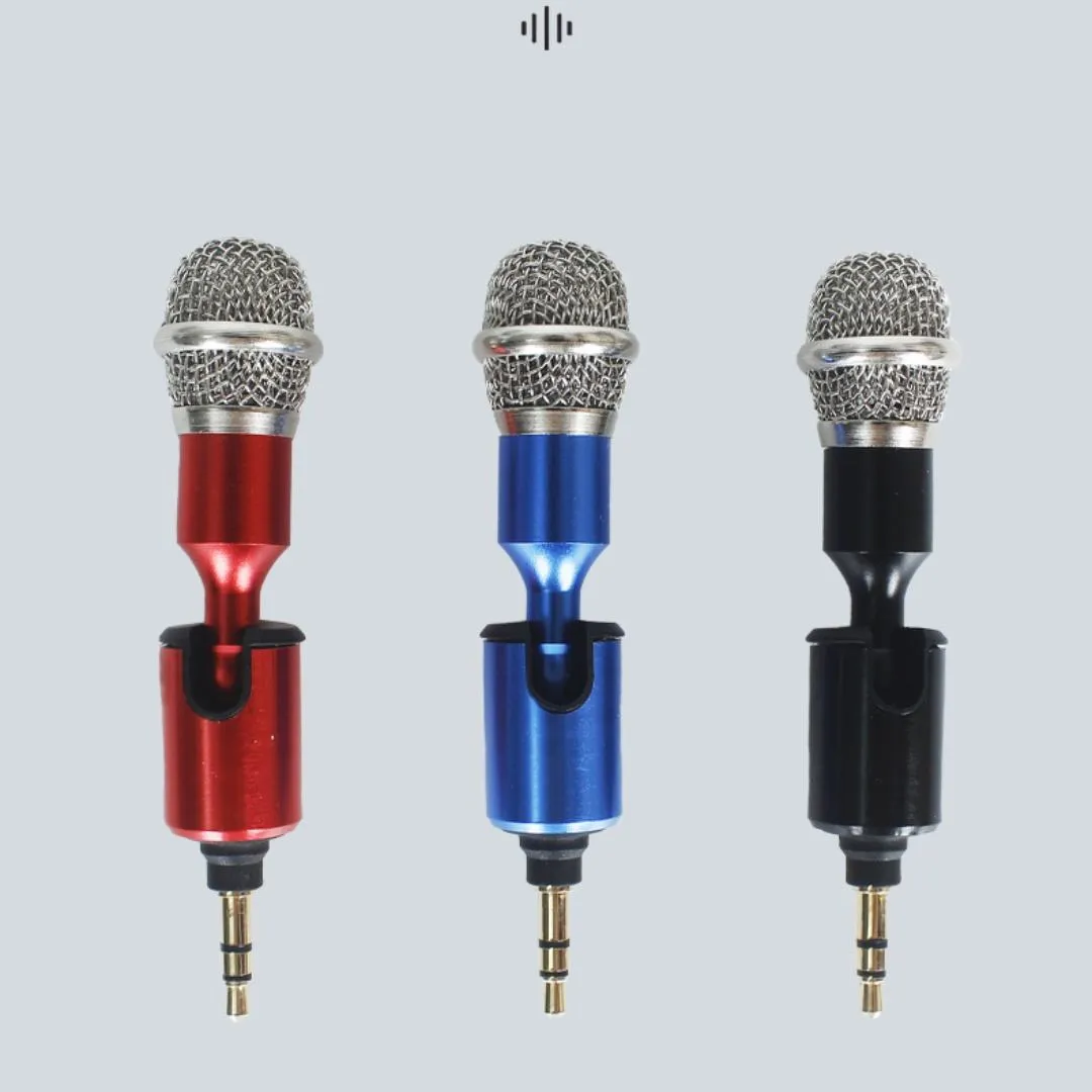 ME- Handheld Mic, Stereo Black 3.5MM Jack Sensitive Mini Microphone for Recording(4 Poles)