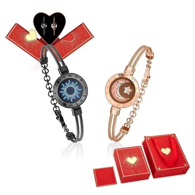Long Distance Touch Bracelets for Couples, Vibration & Light up for Love Couples Bracelets