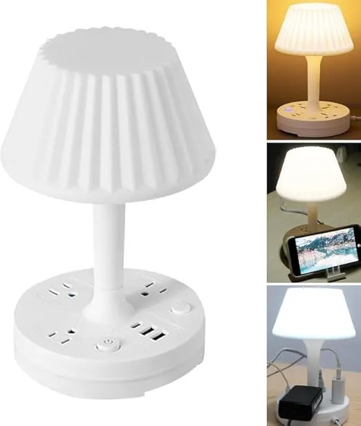 Multi-Function LED Table Lamp with Charging Ports & Phone Stand